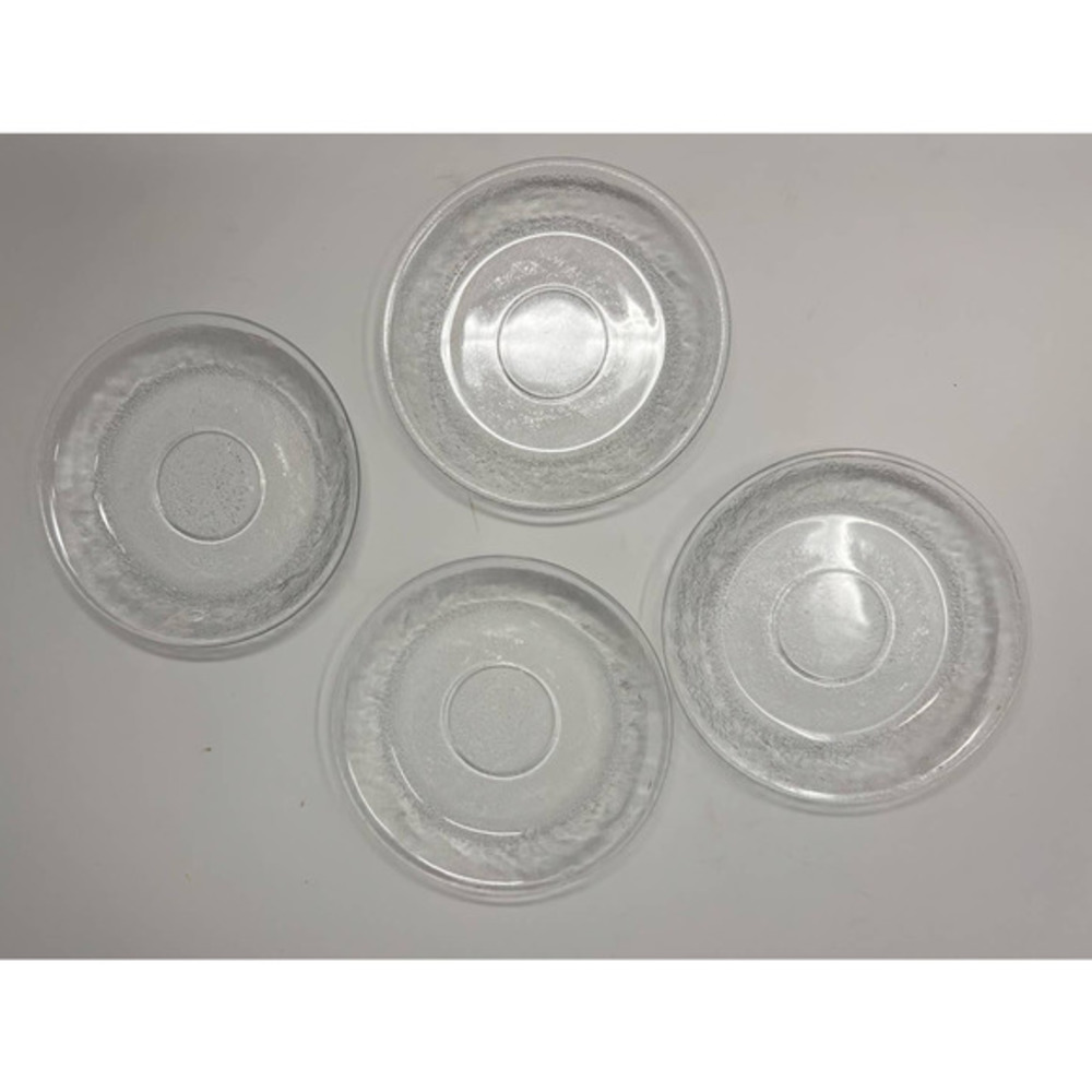 Textured Clear Saucers Set of‎ 4